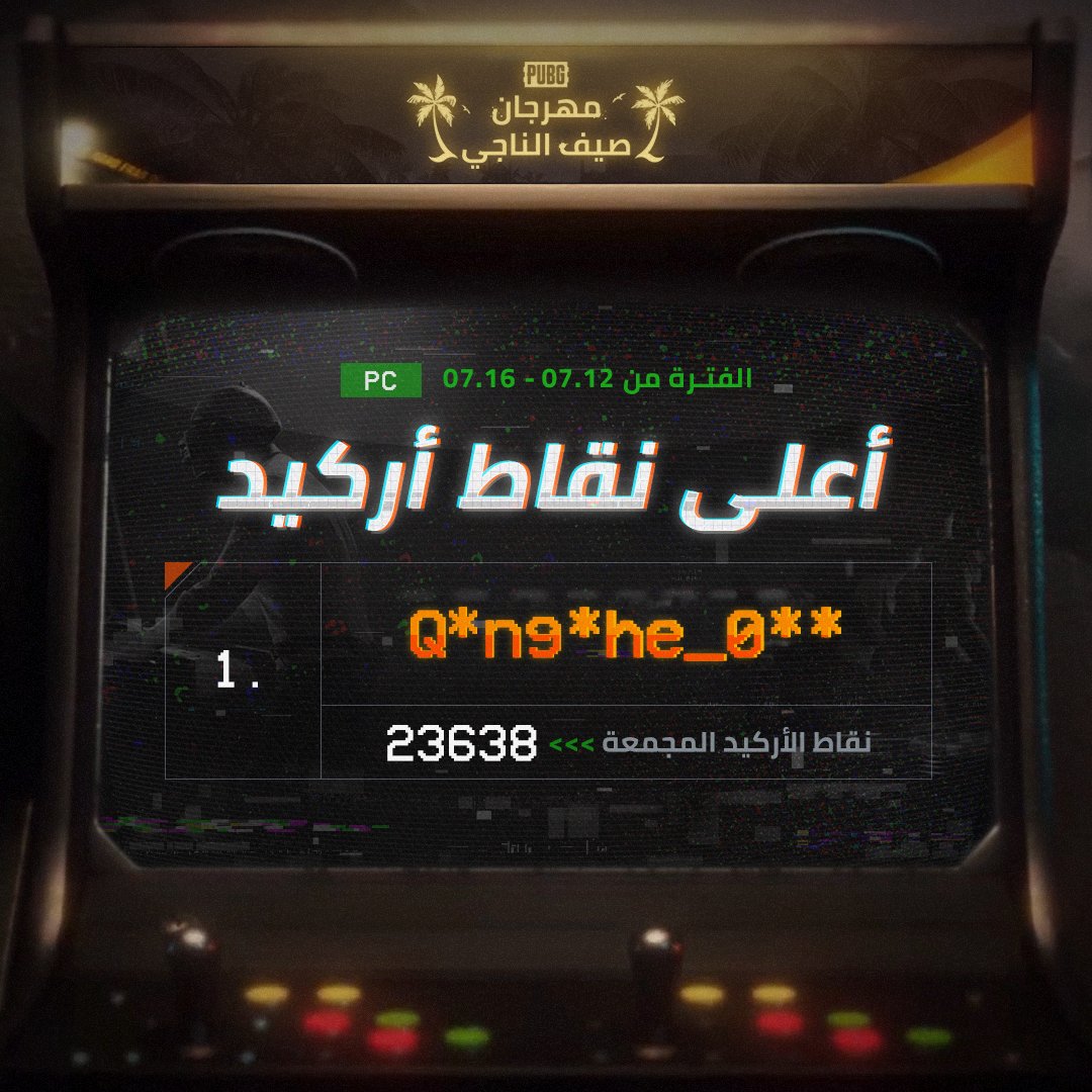Arabi_PUBG's tweet photo. 🏆 إليكم أفضل 10 لاعبين لديهم أعلى نقاط أركيد! 🎉
أتعتقد أنك تستطيع التفوق عليهم؟ جرب أركيد PUBG وكن صاحب الرقم القياسي التالي!
#PUBGArcade #BluebombRush https://t.co/gyKZfg9BpK