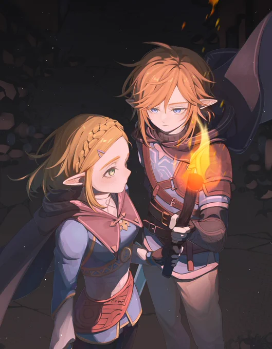 公主和她的騎士  #Zelda #Zelink #totk