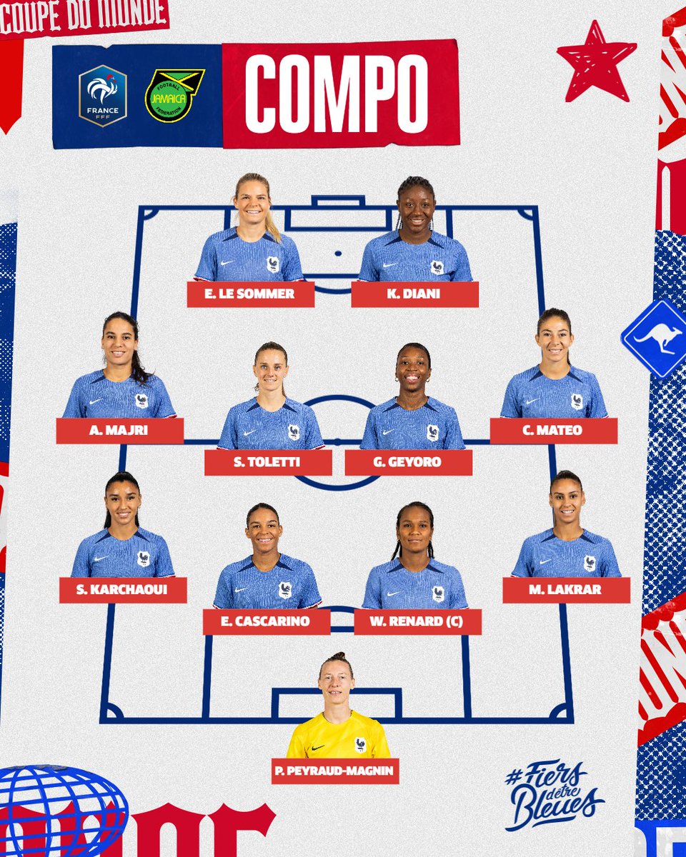 𝐋𝐞 𝐩𝐫𝐞𝐦𝐢𝐞𝐫 𝐗𝐈 𝐝𝐞 𝐜𝐞𝐭𝐭𝐞 𝐂𝐨𝐮𝐩𝐞 𝐝𝐮 𝐌𝐨𝐧𝐝𝐞 👊
Coup d'envoi à 12h sur <a href="/M6/">M6</a> 📺

🇫🇷-🇯🇲 | #FRAJAM | #FiersdetreBleues