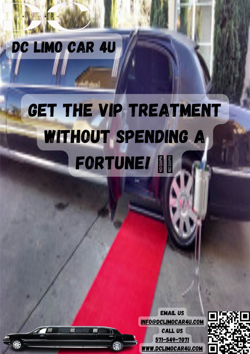 Get the VIP Treatment without Spending a Fortune! 🎖️💎
🌟 Whether it's a night out or a city tour, ride like a star with DC Limo! 🌃🌠#LuxuryWithinBudget #VIPRide #RedCarpetTreatment #DClimoVIP #LimoLuxury
#dclimocar4u