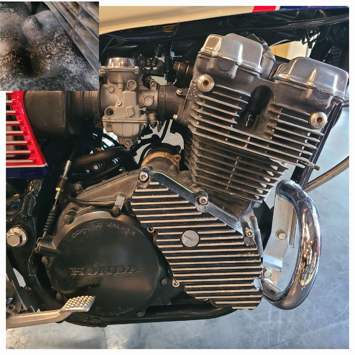 technical0929's tweet photo. 【USED  BIKE】
🆕 HONDA CBX400F 1型
        二型エンジン搭載
    トリコロールカラー🇫🇷
       BEET テールカウル
        税込  3,300,000～
#CBX400F  #CBX400FF
#テクニカルサービス本多 https://t.co/inQhGOLo4i