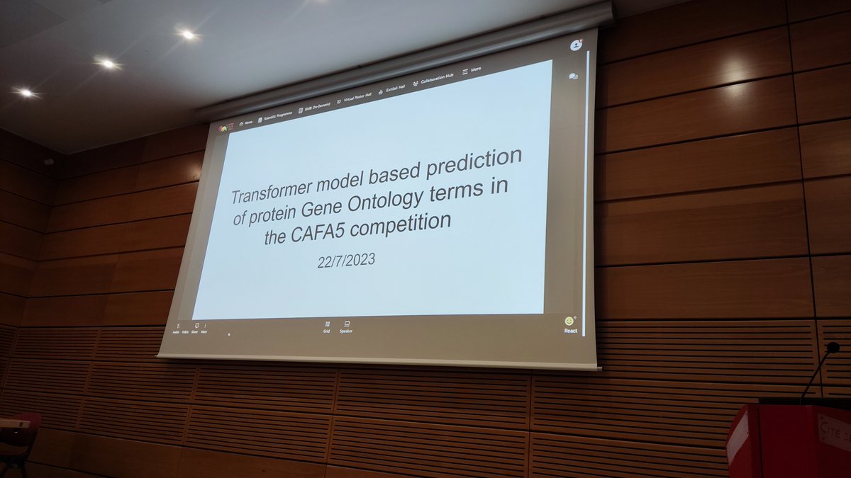 iscb_scs's tweet photo. Zong Ming Chua is presenting virtually on "Enhancing Protein GO Term Prediction in the CAFA5 Competition". 🧬

💡Tune in and don't miss this insightful session!

@iscbsc #SCS2023 #Bioinformatics #ComputationalBiology #NetBio
#MachineLearning #GeneOntology #ProteinPrediction https://t.co/c77vEdkVDM