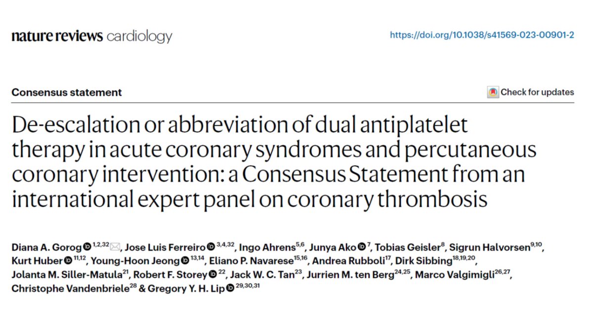 DrJLFerreiro's tweet photo. De-escalation vs. Abbreviation of DAPT in ACS-PCI
⚠️Antithrombotic strategies to reduce bleeding risk

Our consensus statement just published in Nature Reviews Cardiology
https://t.co/X1i29Ei2a0

@secardiologia @shci_sec @clinica_sec @GTrombosis 
@JovenesSec @ResiSec @AgudosSEC https://t.co/VgusmgrQXF