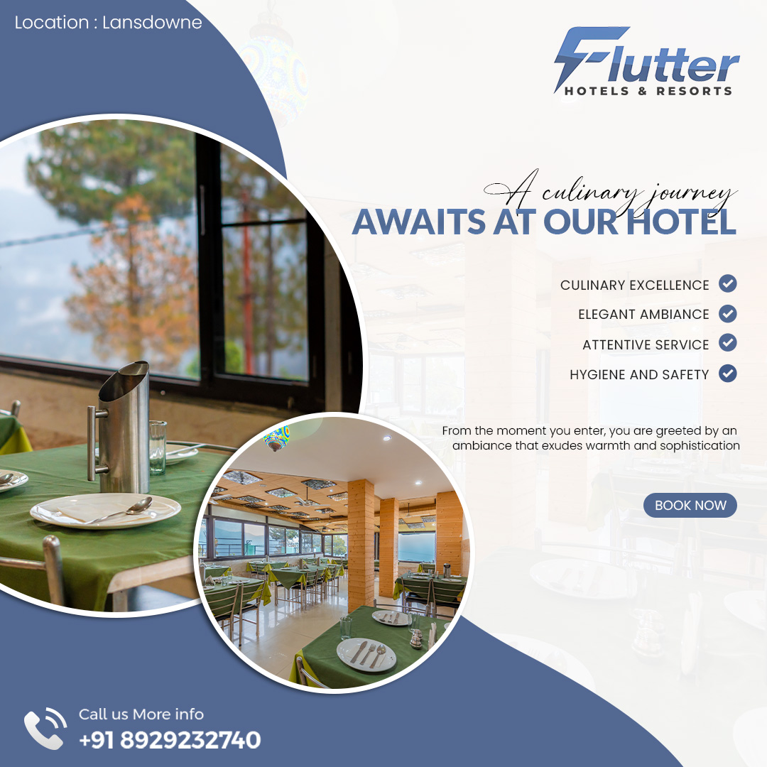 DeliciousMoments: Create unforgettable memories with loved ones over sumptuous meals at our restaurant! 🍝👨‍👩‍👦 #FoodAndFamily

Contact us on :
Mobile : 8929232740
Address : Palkot, Lansdowne, Uttarakhand 246155

#flutter #flutterhotelsandresort #DineInStyle #FoodieParadise