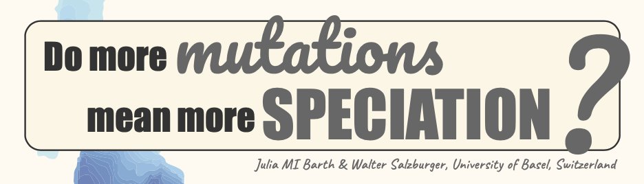 You’re at #SMBE23? Interested in #denovomutation rates, #speciesdiversity, or #cichlids? Come to my poster no. 1 (!) in session 18 in the castle prison tomorrow! [1/3]