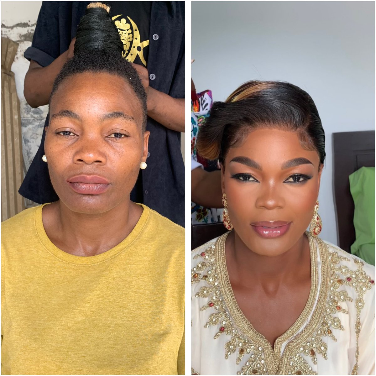 AFROKREM237's tweet photo. Moi je vous dit le maquillage change ! Et chez Afrokrema c’est plus qu’une de RELOOKING c’est la confirmation de votre splendeur ! https://t.co/piWtx3nEZ7