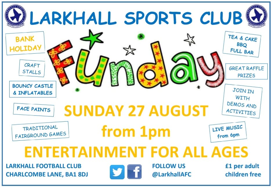 We have a new date for the family fun day!! 27th August - please come along! <a href="/BathEcho/">Bath Echo</a> <a href="/WeLoveBath/">Love Bath</a> <a href="/LarkhallBath/">Larkhall, Bath</a> <a href="/BathCoUK/">Bath.co.uk</a>