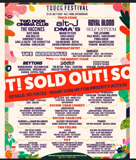 Exciting to be playing @TruckFestival later on. First full band gig since new album came out, bring on the madness
