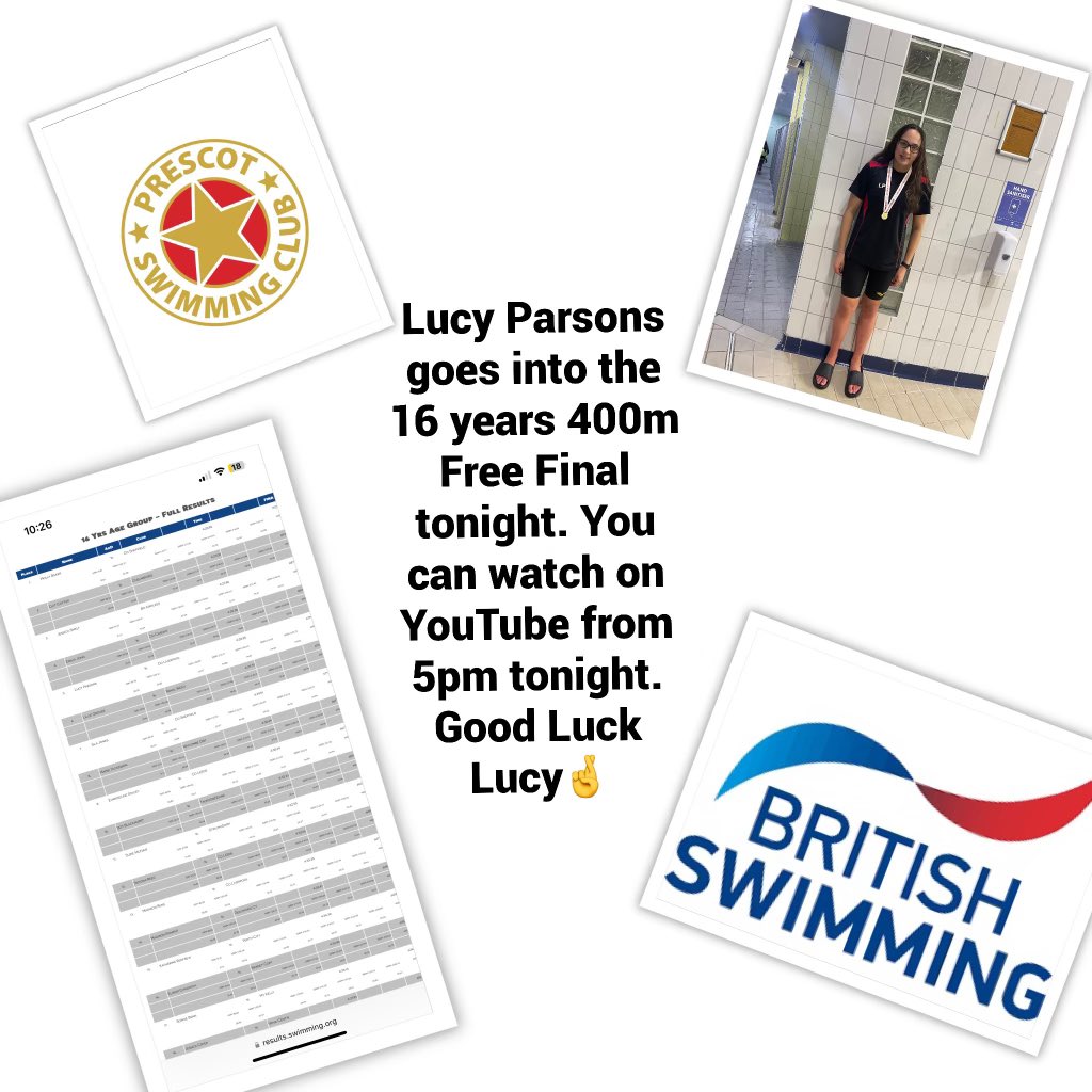 PrescotSC's tweet photo. Good Luck Lucyπ€an amazing heat swim #letsgoprescot @britishswimming https://t.co/vAi7a0Jmaa