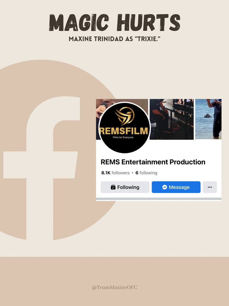 For more updates, kindly do these steps and let’s support the whole production team, especially our Maxine Trinidad.

LINK - facebook.com/RemsFilm?mibex…

#MagicHurts #MaxineAsTrixie #MaxineTrinidad