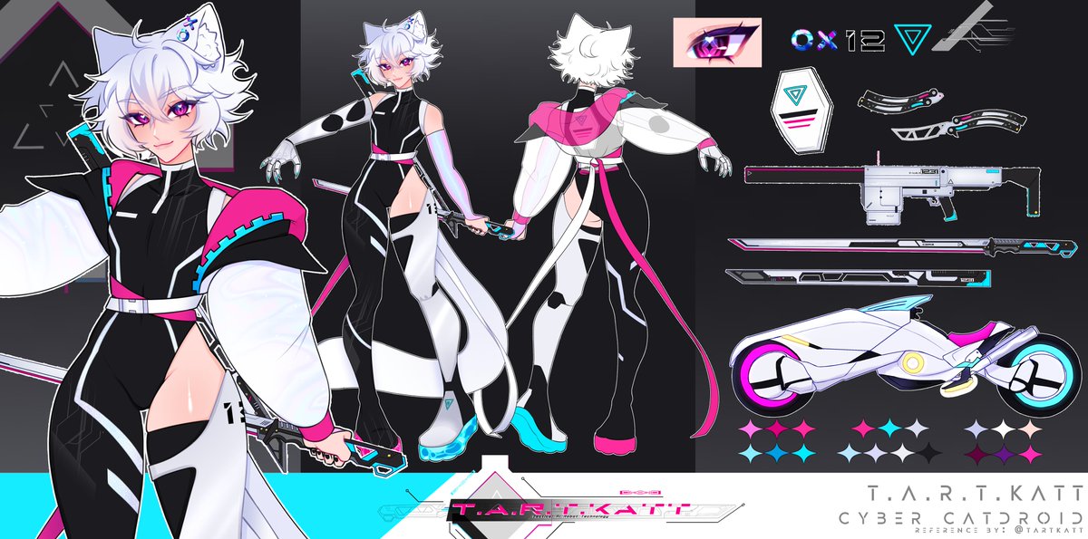 TARTKATT's tweet photo. ⭕️T.A.R.T / Tart / Tartkatt ✖️
⋘ loading...⋙ [ |||||||||||||_ ]99%

Your Cyber Ai Catdroid ready to protect!
🏳️‍⚧️He/they | Nonbinary
🎮Streamer/Artist

🔴LIVE: Mon/Tue/Thu/Fri, 10PM CST
Followers: Nanobytes
Art tag: #tartartt

#vtuber #vtuberEN #vtuberdebut https://t.co/fcNywfEyjq