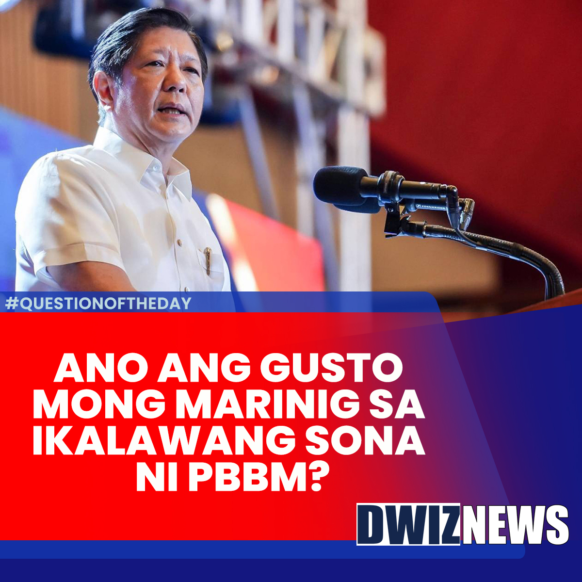 dwiz882's tweet image. Isang araw na lang bago ang State of the Nation Address ni Pangulong Ferdinand Marcos Jr.

Sa ating #QuestionoftheDay, Anong ang nais mong marinig sa SONA ng Pangulo?

#SONA2023 #pbbmadministration #PBBM