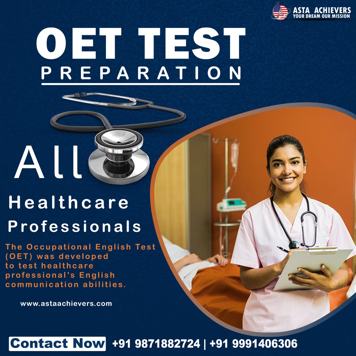 asta_achievers's tweet photo. Tips and Strategies for OET exam preparation

more information contact us :-
Call at :- +91 9871882724 , 9991406306
Web site :- https://t.co/K15x0wr8c6
Email address :- info@astaachiever.com

#oetclasses #oetpreparation #oetexam
#oetacademy #studyabroad
#OET #OETSpeaking https://t.co/gcV8hc75du