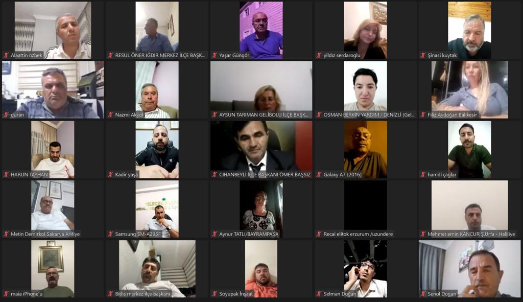 Genel Başkanımız Sn <a href="/Ahmet_Davutoglu/">Ahmet Davutoğlu</a> beyin katılımı ile zoom üzerinden ilk İlçe Başkanları toplantımızı gerçekleştirdik.  Teşkilatımızın kılcal damarları olarak Türkiye’nin dört bir yanından toplantımıza iştirak eden ilçe başkanlarımıza katılımlarından dolayı teşekkür ediyorum.