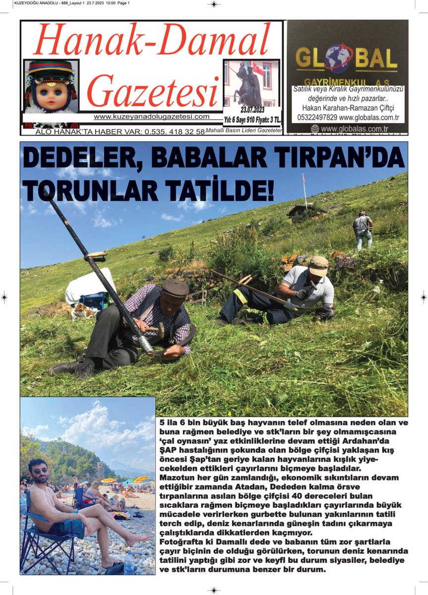 amcamın yerel gazetede yaptırdığı habere bakar mısınız? 
not: sol alttaki foto benim