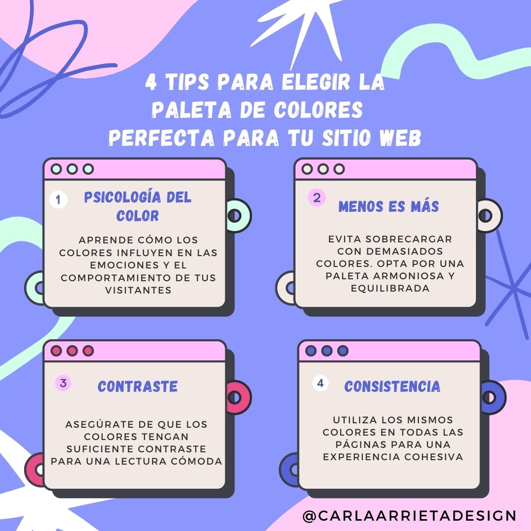 ¿Quieres que tu sitio web destaque y atraiga a tus visitantes desde el primer momento? 🌈

Aquí te dejamos algunos consejos para elegir la combinación perfecta ✨

#carlaarrietadesign #DiseñoWeb #PaletaDeColores #ColoresParaSitioWeb #ExperienciaDelUsuario