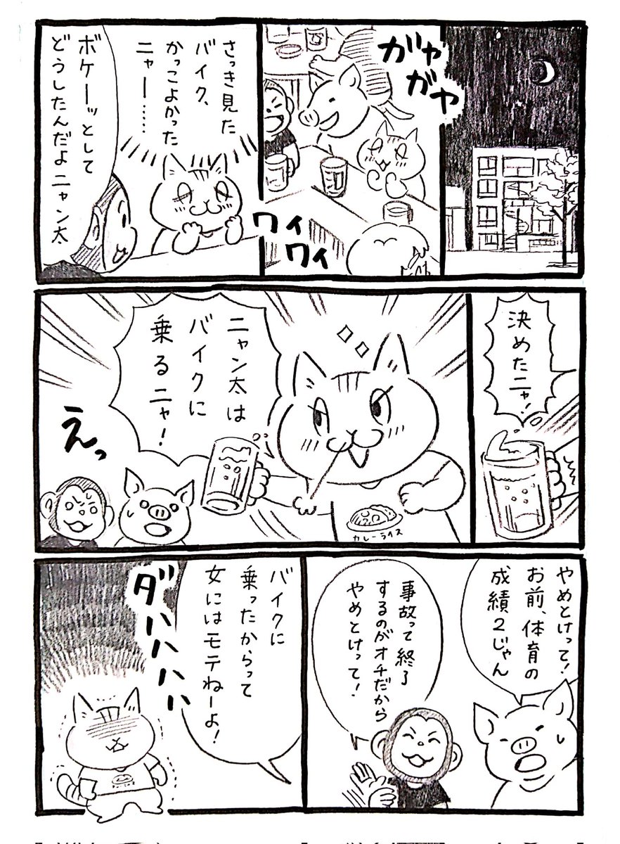 ネコがバイクに出会う漫画「ネコ☆ライダー」(1/8)🏍️🐈️ #漫画が読めるハッシュタグ