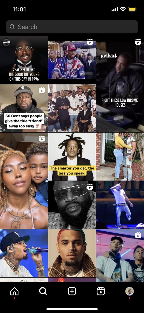 I think Instagram has the dopest algorithm 

The type of content you consume there is what it keeps bringing to you 

Na so so yankee 90s/2000s Rappers and Chris Brown dey full my own https://t.co/lPKkocjYfo https://t.co/PammSh2zAE