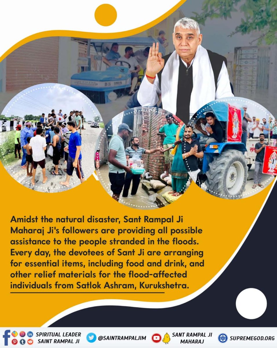 amit1k_'s tweet photo. #FloodRelief_by_SantRampalJi
Disciples of Saint Rampal Ji Maharaj gave the message of humanity by distributing bread, vegetables, milk and medicines to the people who were suffering from flood. https://t.co/tdKFvdU9rt