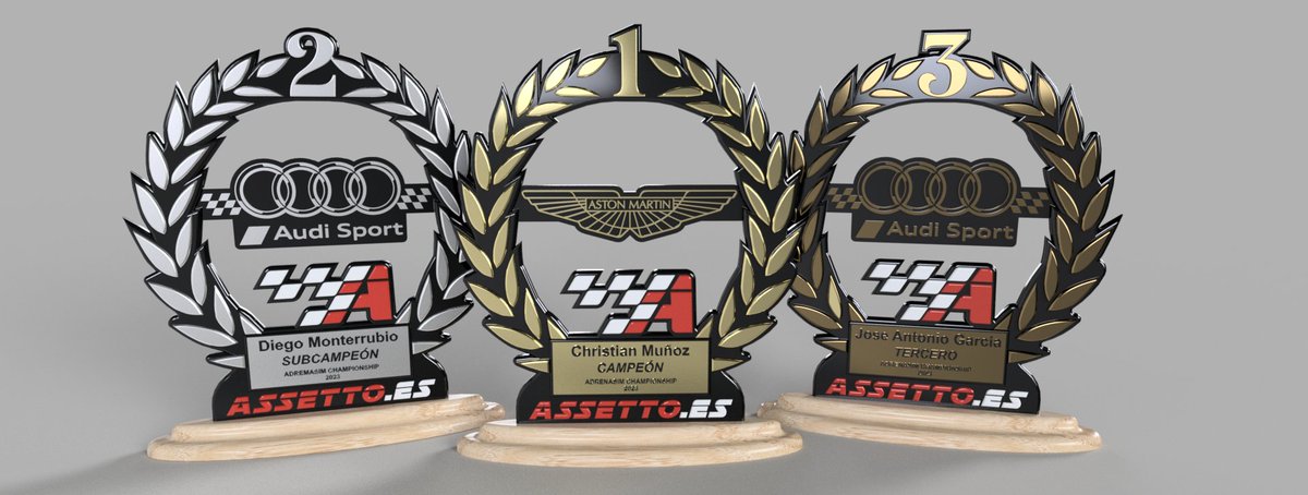 Assetto_es's tweet image. **Podium final del campeonato AdrenaSim Championship:**

🥇 Christan Muñoz (@Kuko_GTI) 
🥈 Diego Monterrubio (@Diemon04)
🥉 José Antonio García Canosa

Felicidades a todos