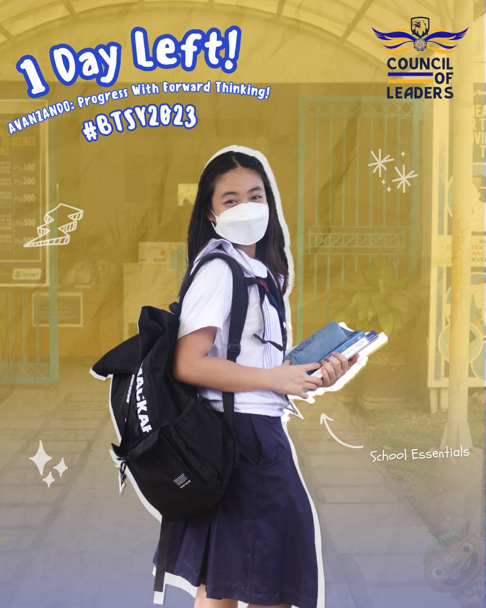 JHScol's tweet photo. 𝟭 𝗱𝗮𝘆 𝗹𝗲𝗳𝘁, 𝗝𝘂𝗻𝗶𝗼𝗿 𝗛𝗶𝗴𝗵 𝗦𝗰𝗵𝗼𝗼𝗹! Prepare your school materials! Remember to 𝗽𝗮𝗰𝗸 your 𝘀𝗰𝗵𝗼𝗼𝗹 𝗺𝗮𝘁𝗲𝗿𝗶𝗮𝗹𝘀, 𝗯𝗼𝗼𝗸𝘀, 𝗮𝗻𝗱 𝗼𝘁𝗵𝗲𝗿 essential 𝗶𝘁𝗲𝗺𝘀! 

𝗔𝗩𝗔𝗡𝗭𝗔𝗡𝗗𝗢 𝗲𝘁 𝗔𝗠𝗗𝗚

#AdZUJHSBTSY2023 
#AVANZANDO2023 https://t.co/3EXe36Qkqw