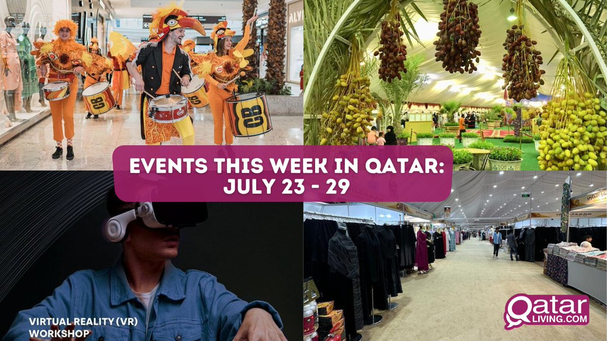 Gear up for an exciting line up of events this week in Qatar from July 23 - 29. From informative workshops to spectacular carnivals, this week has something for everyone.
#Qatar #QatarLiving #SummerInQatar #EventsInQatar
https://t.co/vwHPSl0zVa https://t.co/uA9QdJe2F5