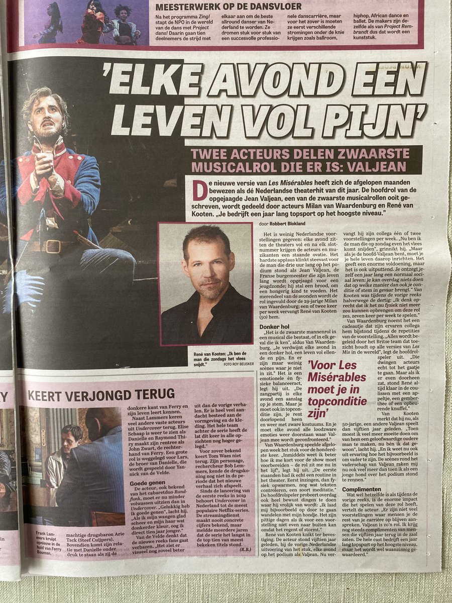 In De Telegraaf van vandaag 👍🏻
#lesmis ⁦<a href="/DGCtheater/">DG&C Entertainment</a>⁩