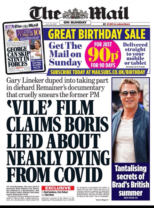 ‘Vile film’. I firmly believe if the DM doesn’t like something you are doing, you are almost certainly doing the right thing 
#DontBuyTheMail
#NeverTrustATory