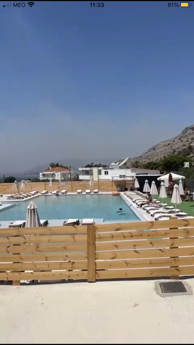 ftholidays's tweet photo. Rhodes fires update 13.00 hours Greek Time - Just off a video call with our hotelier in Pefkos. Smoke has died down and blue sky. It is still forbidden 🚫 to return to the areas . Hopefully 🤞 things coming under control . #rhodes #rhodesfire #rhodesfires #pefkos #soloholidays #solotravel #solos