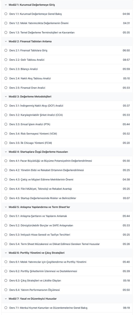 ÜCRETSİZ DERS

Udemy'den 1000x yaptıktan sonra bir ders oluşturdum:

- Startup Değerlemeye Giriş
- 8 Modül
- 32 Ders + Ses Kaydı
- 3038 kişilik komünite

24 saat boyunca ücretsiz veriyorum:
- Beğenin
- "At" diye yorum yapın
 
dm için beni takip ediyor olmalısınız.