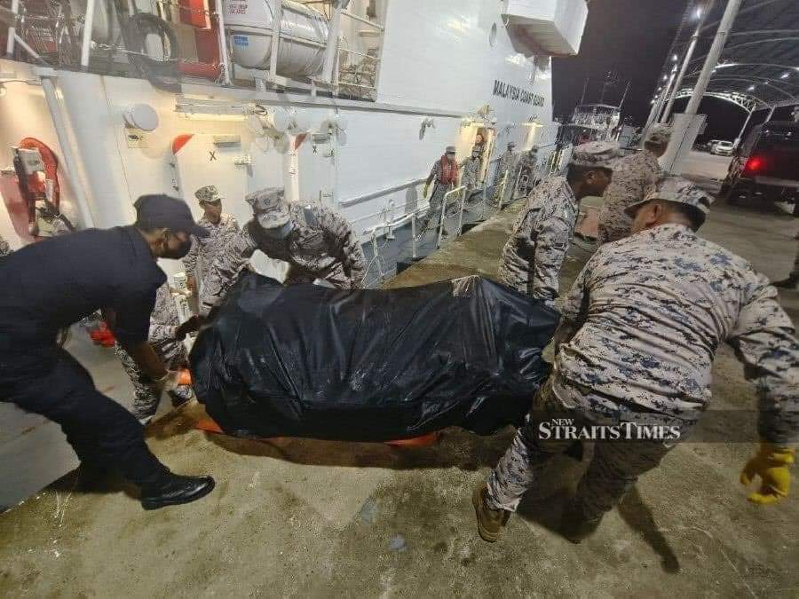 TheChindwin's tweet photo. The Malaysia Maritime Enforcement Agency (MMEA) has made a discovery in their search for the missing Myanmar sailors on 22 July. 

The agency attempted to locate those who died in the MV Tung Sung ship submerged while the transport ship made way from Kuching in Sarawak to the mainland on 19 July. 

The four victims of Myanmar nationals are identified as Mr Thet Min, 23, from Paung Town, Ye Lin Htet, 21, from Paung Town, Hla Win Tun, 24, from Twantay, and Tun Lin Oo, 20, from Zinkyaik Town. 

As the bodies of the Myanmar sailors are recovered, the MMEA will likely continue their investigation to determine the cause of the ship's submersion.

Photo credit: New Straits Times