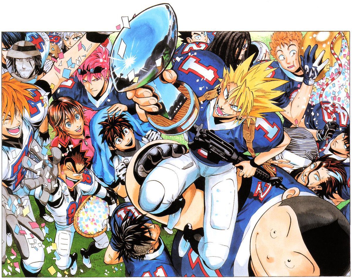 Inku_fr's tweet photo. Le manga Eyeshield 21 fête aujourd’hui ses 21 ans ! 🏈 https://t.co/5RMVrpBHxx