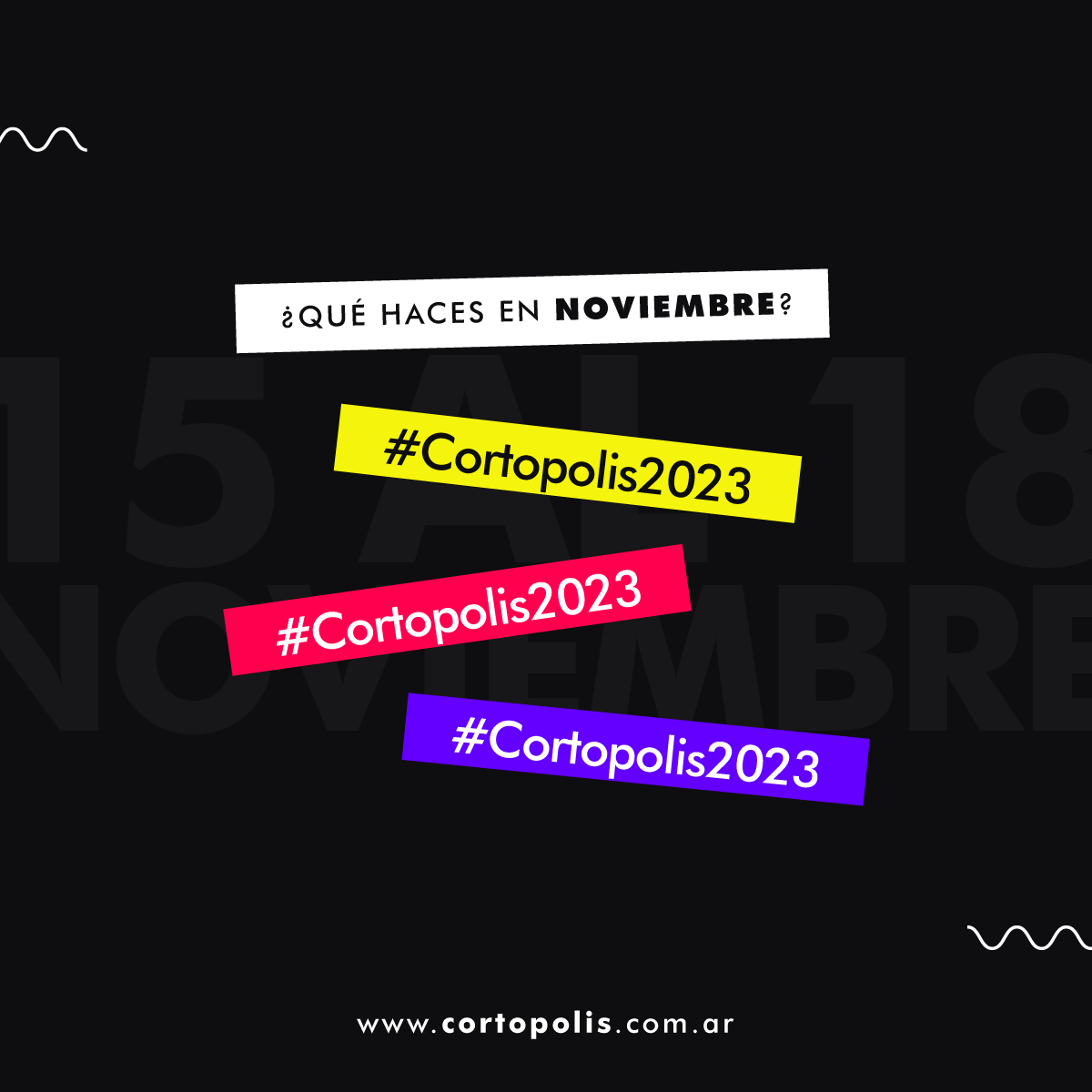 cortopolis's tweet photo. ¿Qué haces en Noviembre? 🤔

📌 ¡Dejá un lugarcito en tu agenda, la ciudad de los cortos, vuelve 🎉 📽️

#muypronto 🍿

#Cortopolis #Cortopolis2023 #Cine #Cortos #Festival #Cordoba #Cortometrajes #Competitiva #arte https://t.co/5YTx4Oqreo