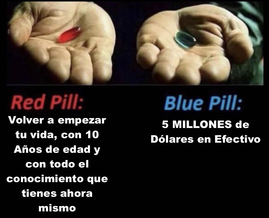 ¿Qué Opción preferirías?

💙 Like: Pastilla Azul
🔥 RT: Pastilla Roja