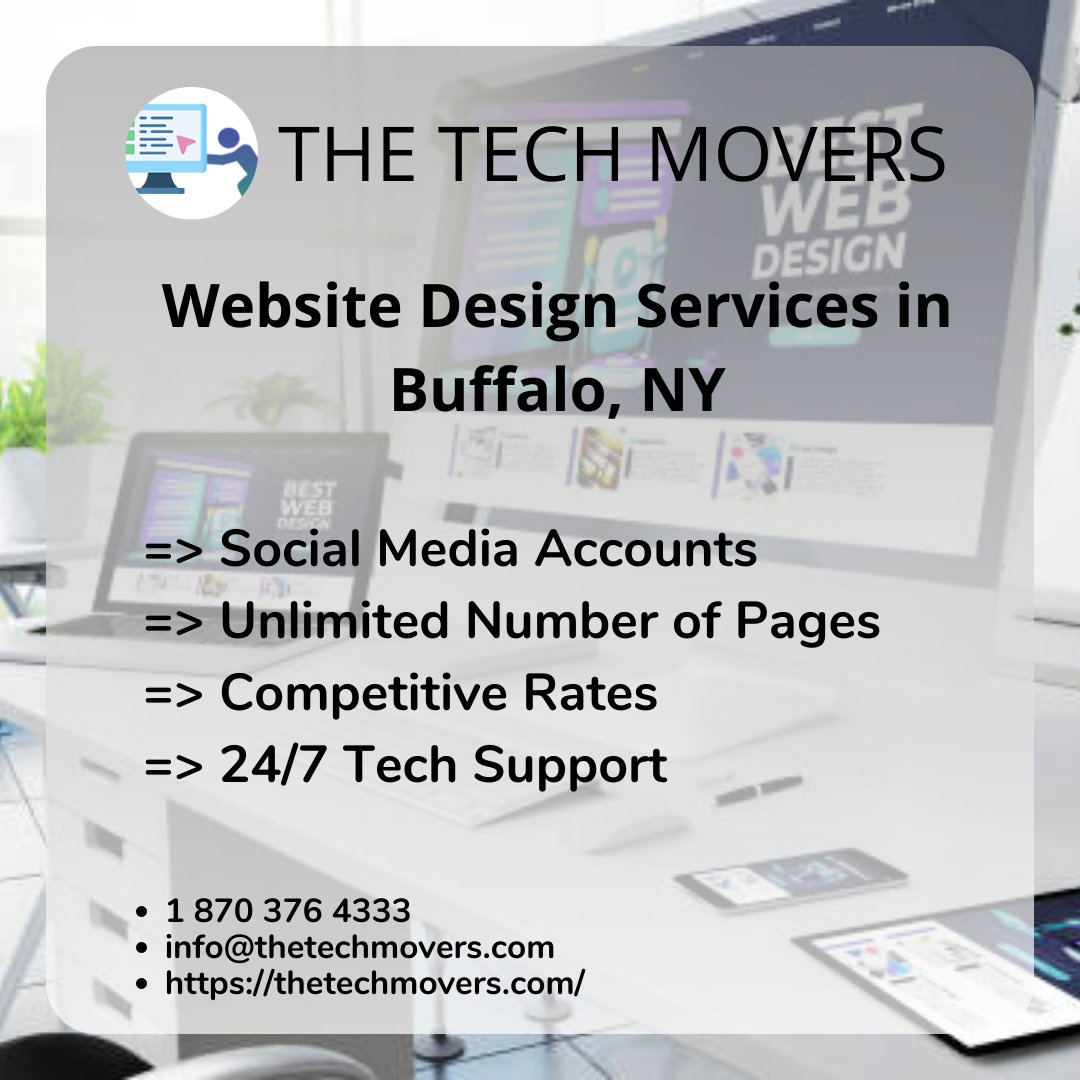 NYCTraductor's tweet image. Website Design Services in Buffalo, NY
#virtualassistant2u #websitedesignerinlagos #WebsiteDesigningCompany #WEBSITEDESIGNS Phone: 1 870 376 4333 Website: thetechmovers.com GMB: tinyurl.com/thetechmovers Address: 6185 West Rd. Suite 51, Mount Pleasant Arkansas 72561