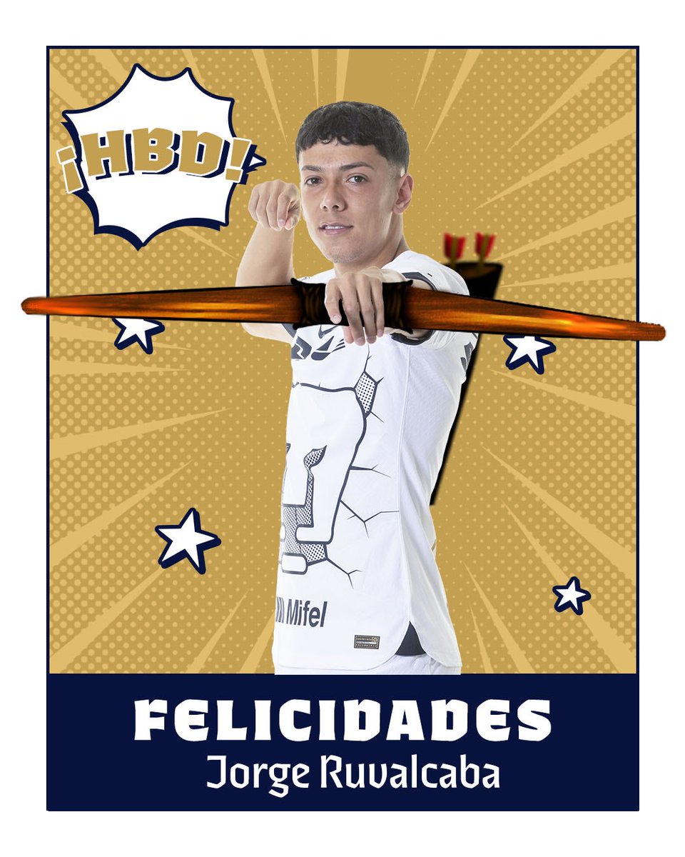 PUMAS (@pumasmx) on Twitter photo Muy feliz cumpleaños, <a href="/_jorgeeee17/">Jorge A Ruvalcaba</a> 🥳
Que sea un año lleno de éxitos, te mandamos un abrazo muy grande. 🏹
#DePumasSoy #DeCanteraSomos Muy feliz cumpleaños, <a href="/_jorgeeee17/">Jorge A Ruvalcaba</a> 🥳
Que sea un año lleno de éxitos, te mandamos un abrazo muy grande. 🏹
#DePumasSoy #DeCanteraSomos