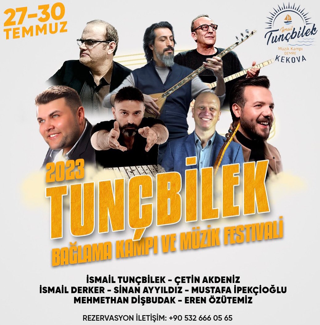 2023 Tunçbilek Bağlama Kampı ve Müzik Festivali gururla sunar 😇🎶🏕️🙏
@ismltncblk 
İsmail Derker 
Çetin Akdeniz
@mstf_ipekcioglu 
@erenozutemizz 
@MehmethanD 
Bilgi için 👉 @fatihevsen 
#tunçbilekmüzikköyü 
#tuncbilekmuzikkampi 
#bağlama #bağlama #music #musiccamp #bağlamakampı