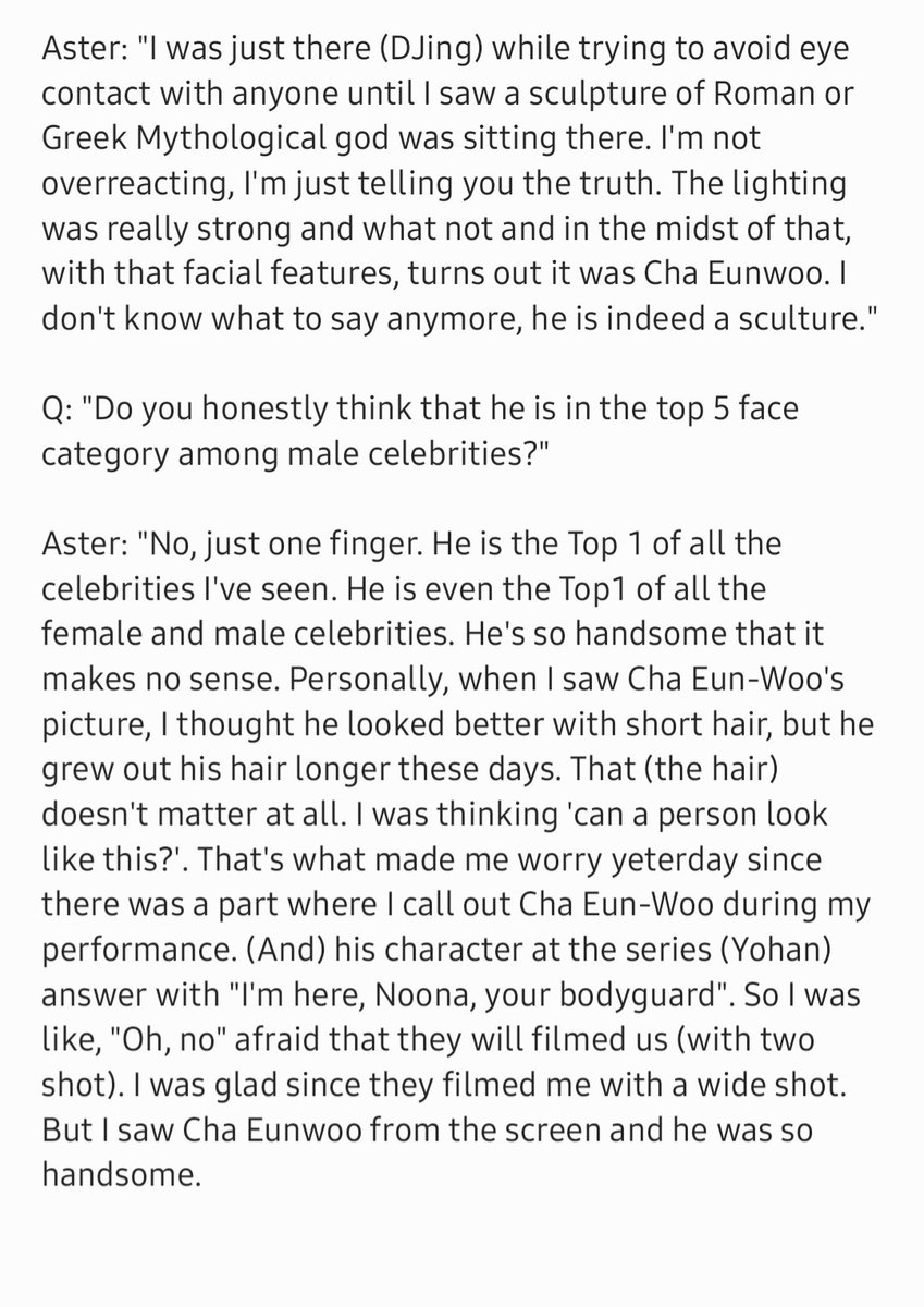 dongmin_wisdom's tweet photo. The DJ (Aster) from Blue Dragon Series Awards this year commented on seeing #CHAEUNWOO in real life

"...It doesn't matter what hairstyle, he's handsome all the way...he's the most good looking out of female and male celebrities I've seen."

😂🤣

https://t.co/xJWR2WNkgq https://t.co/uXqogDG65c