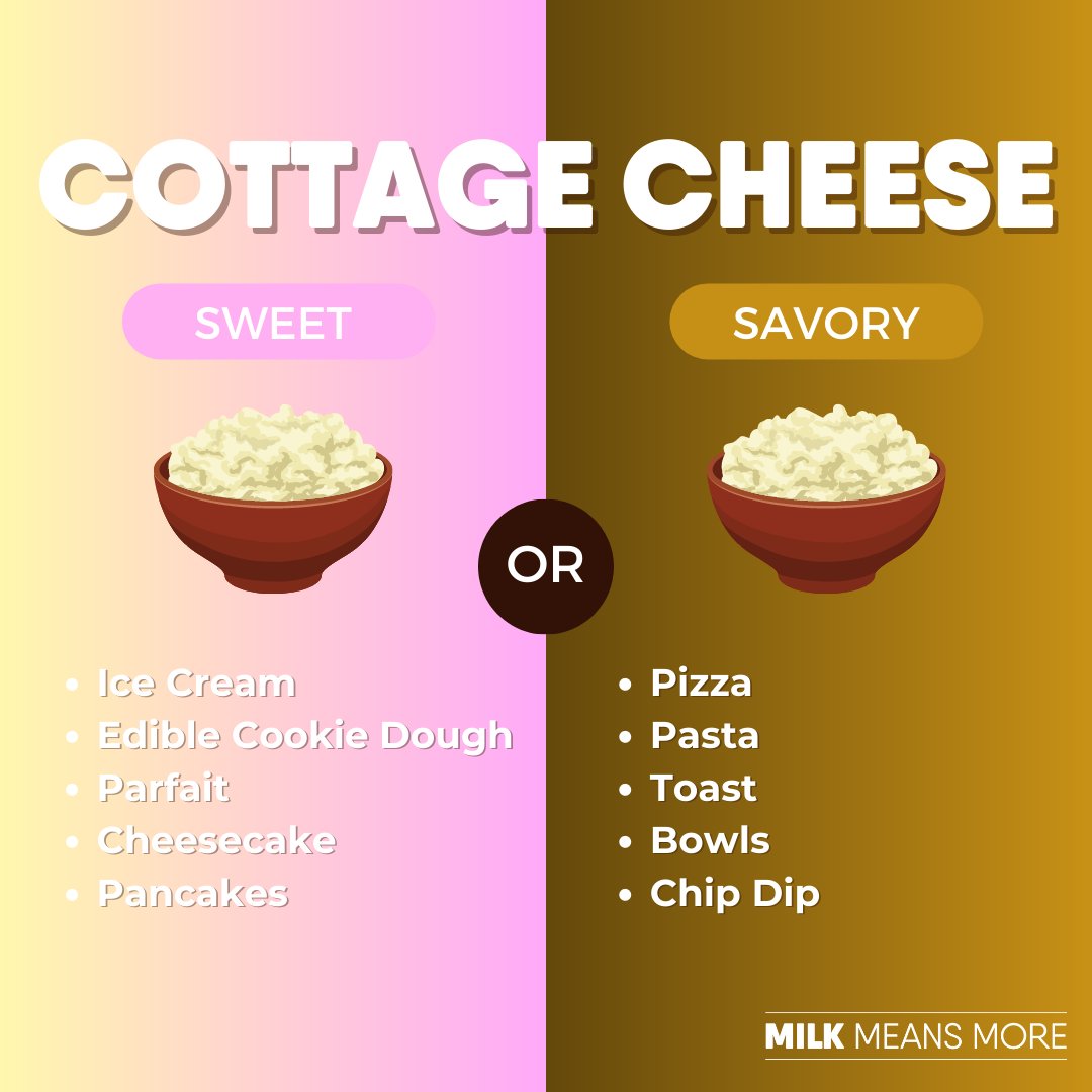 Are you Team Sweet or Team Savory? 🍮 / 🥘 Let us know your favorite way to enjoy cottage cheese in the comments, and check out just a few of our favorite cottage cheese recipes at the link in bio.