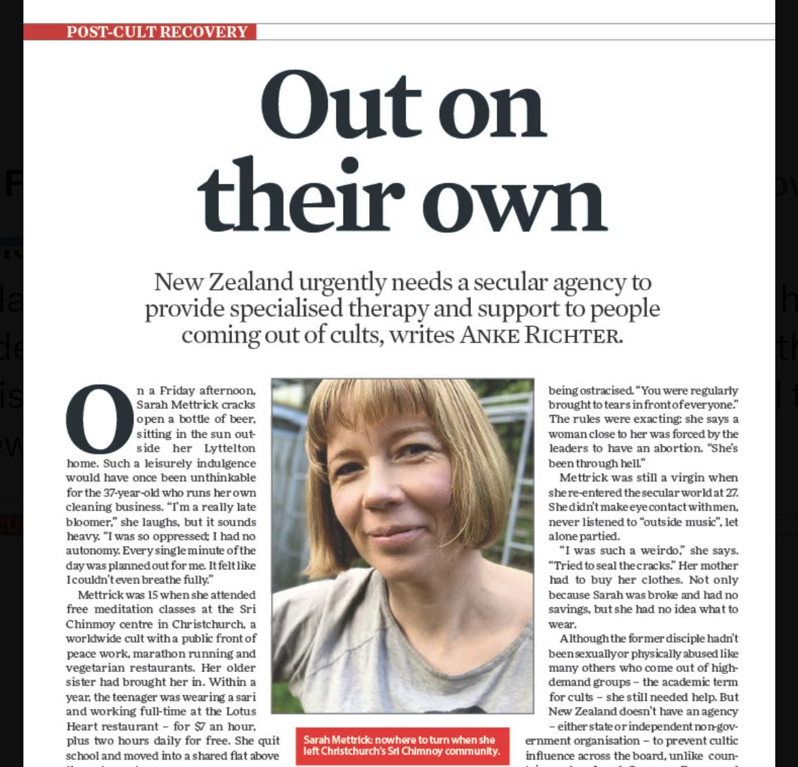 Out today: My feature in <a href="/nzlistener/">The Listener</a> about the mental health crisis of New Zealanders coming out of groups like Sri Chinmoy and their need for specialised support. Big gratitude and shout-out for all the courageous interviewees who shared their deeply moving stories.