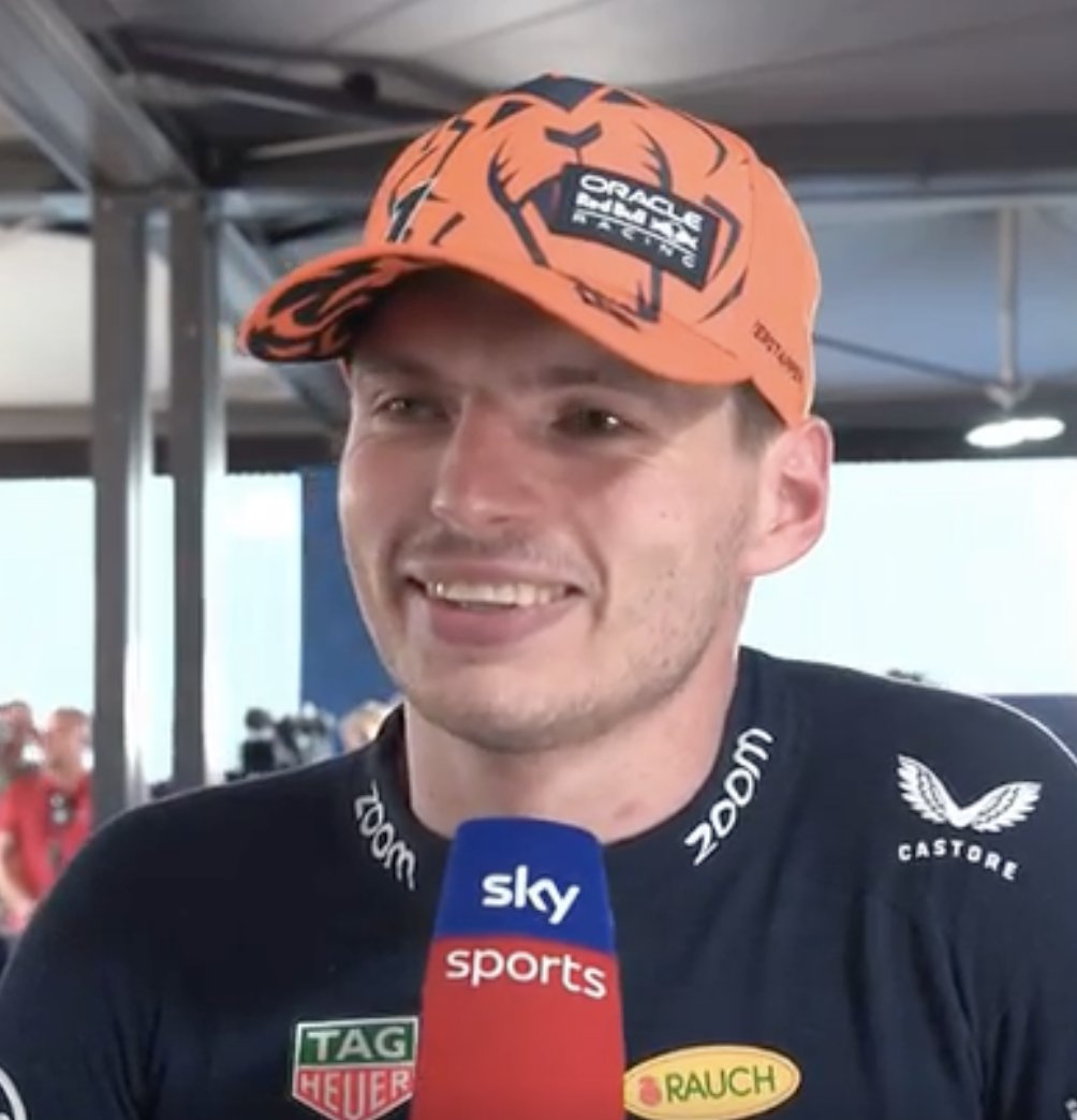 sophiahobbs_'s tweet photo. "You finished with a 33 second lead, ironically, with your old number" 

Max: "Yep!" [Sky Sports]🥺🧡 https://t.co/khmWJMslc5