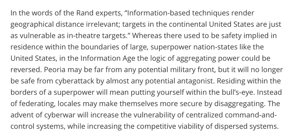 Blockchain technology is key to information security. Decentralization ensures distributed operation and uses encryption to prevent hacker attacks. Any centralized system is vulnerable to network attacks, but decentralization counters them. @ArweaveEco