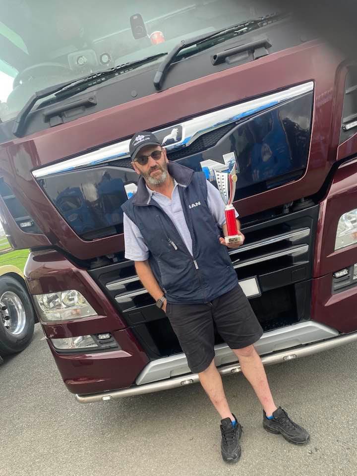 Well done Bernd for taking the truck and winning us this today at the Celtic Truck show 🚛 👏 🥇