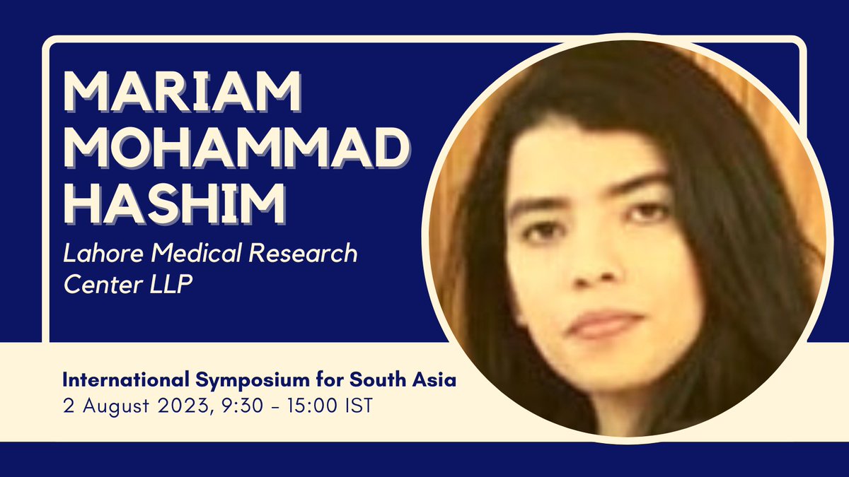 Meet the speakers!

Mariam Mohammad Hashim is a Research Associate at Lahore Medical Research Center LLP in Pakistan. Her primary focus and expertise lie in conducting research using in-vitro and in-vivo modeling techniques.

Register now for free: evolutionsociety.org/international-…