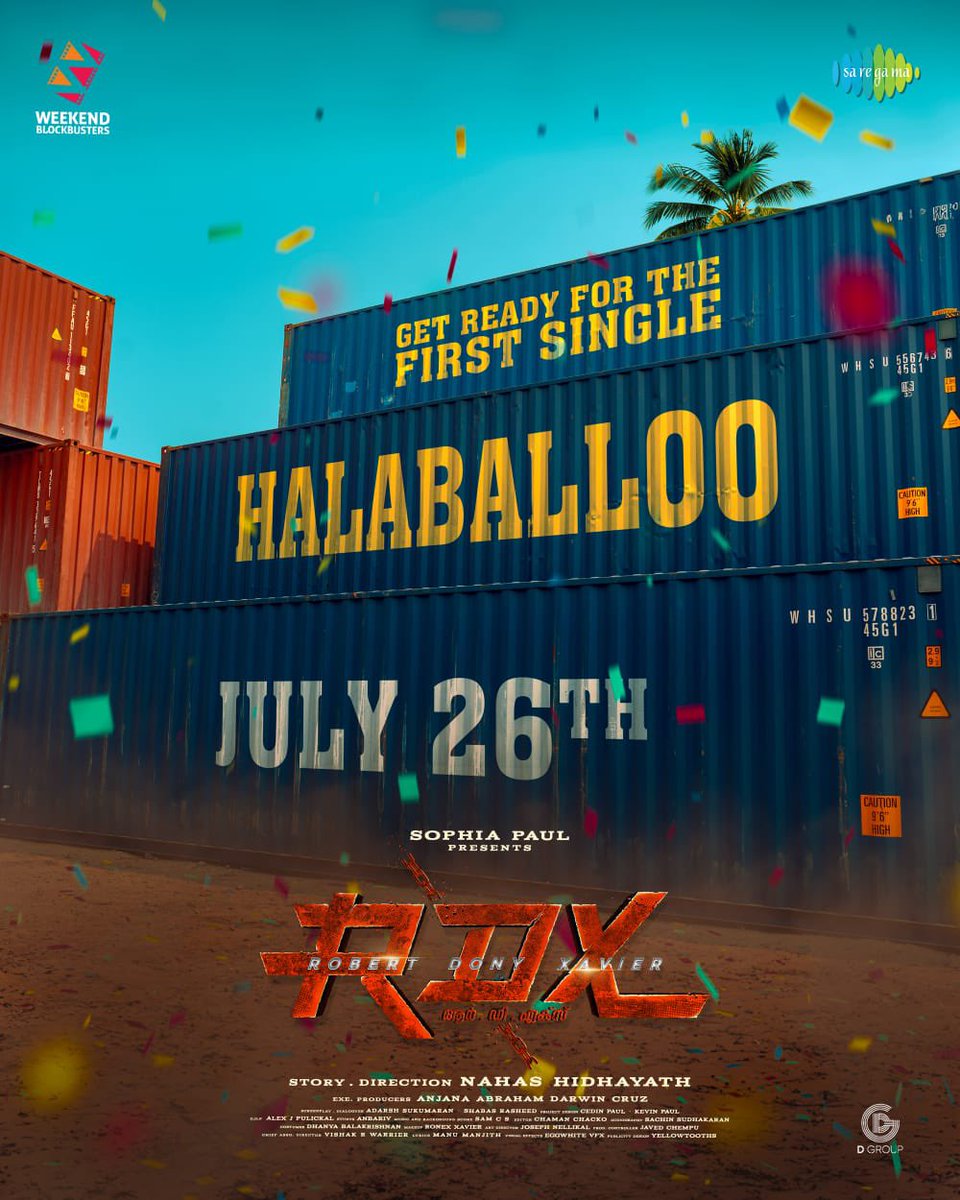 First single from #Rdx is coming out!!!
#Halaballooo #rdxfirstsingle #26thjuly
@ShaneNigam1 @NeerajMadhavv #Antonyvarghesepepe @samcs #weekendblockbusters