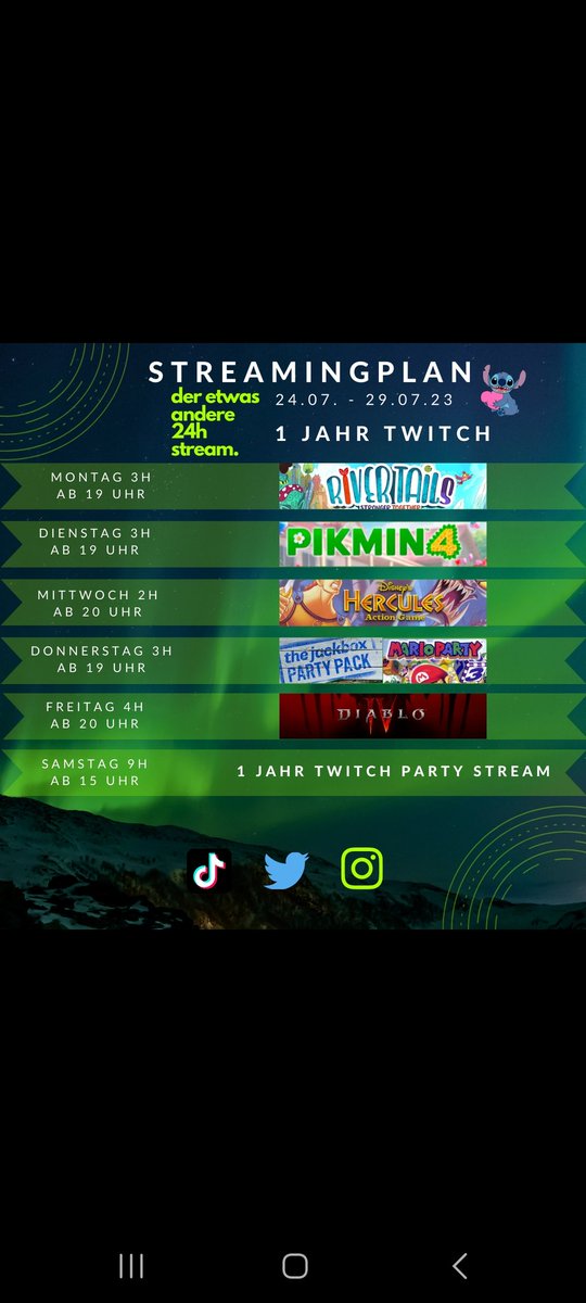 stitchengreen's tweet photo. 1 Jahr #twitch Feiert mit! Es gibt eine besondere 24h-Woche! #jubiläum 
https://t.co/4HGy1UyU8a 

@push_twitch 
@TwitchStreamDE1 #twitchaffiliate #TwitchDE #streamers #TwitchStreamers #streamergirl #streaming https://t.co/RNYQqabZQt