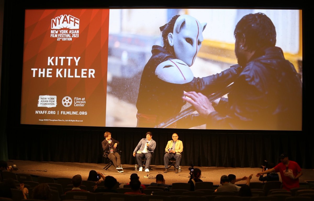 LeeThongkham's tweet photo. At the #nyaff New York Asian film festival 2023. International premiere. With mr. Vithaya Pansringarm. #kittythekiller movie coming soon to USA. https://t.co/8a9whbOHnx
