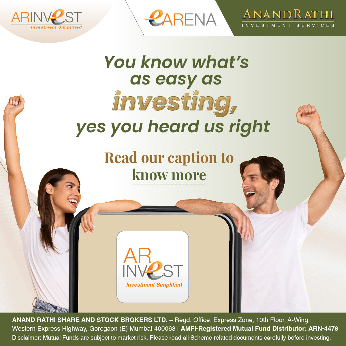 rathi_online's tweet photo. Investing that's so simple, you'll have more time to binge-watch your favorite shows.
Check out our AR Invest MF App today and start investing!
Download now - https://t.co/9tP4GcjqCl
Disclaimer - https://t.co/dcrA0ATSEn
#MFApp #MutualFund #MutualFunds #AnandRathi https://t.co/XcZtBMdvKa