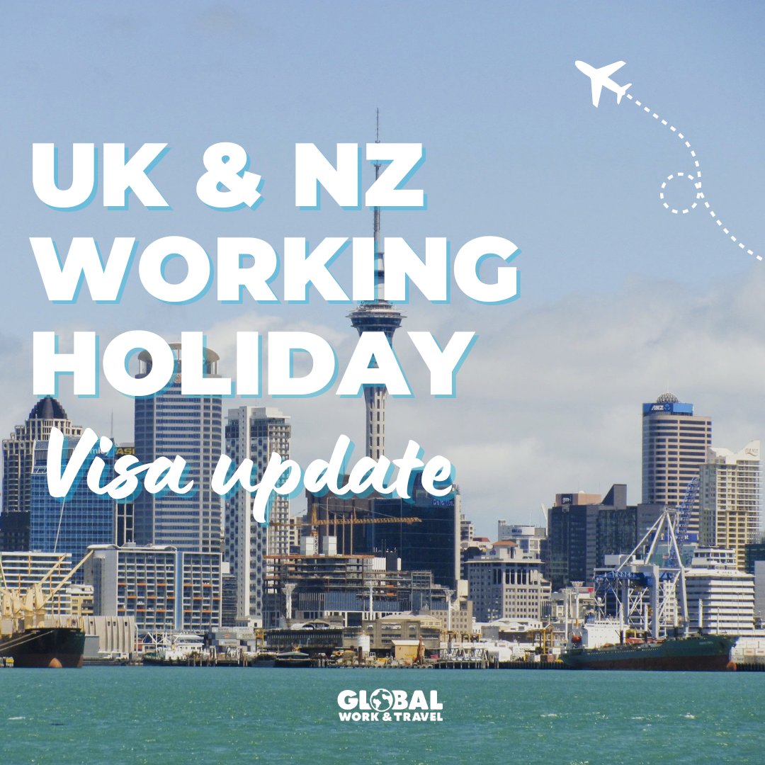 TheGWATCo's tweet photo. 🚨ATTENTION UK &amp; New Zealand Passport Holders: We have a UK &amp; NEW ZEALAND Working Holiday visa update for you all!

🌏Age increases to 35 years
🌏You can stay for up to 3 years
🌏NZ's annual cap of 15000 visas to be granted to UK Passport Holders

Book your Working Holiday now! https://t.co/ikoaHQiPI2