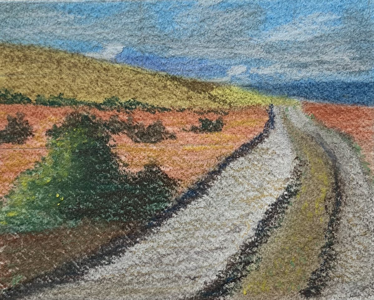 orionis22's tweet image. Mini pintura en lápices pastel del día de ayer. Probando los lápices Derwen #pastel #Derwen #art